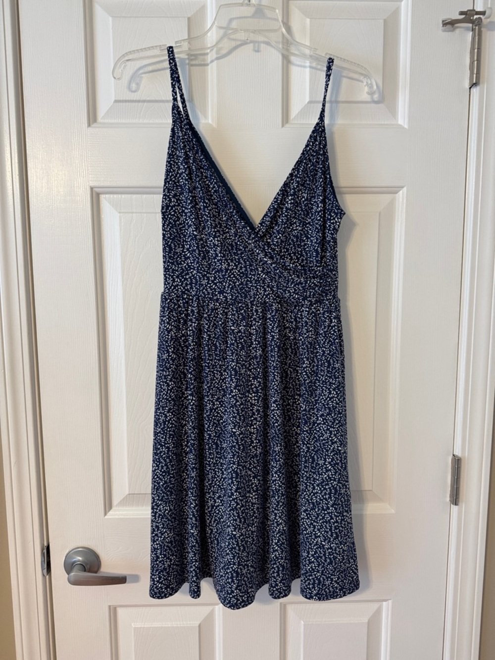 Women's Navy Blue Floral V-Neck Sundress